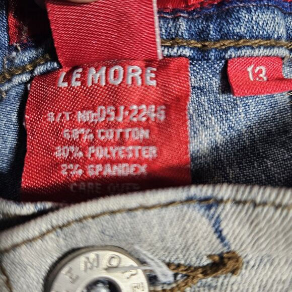 LeMore Vintage Jeans 90s Y2K Hip Hop Buttons size 13 Low Waist Bell Sequin - Picture 7 of 7